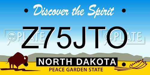 Z75JTO North Dakota License Plate