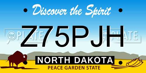 Z75PJH North Dakota License Plate