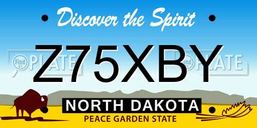 Z75XBY North Dakota License Plate