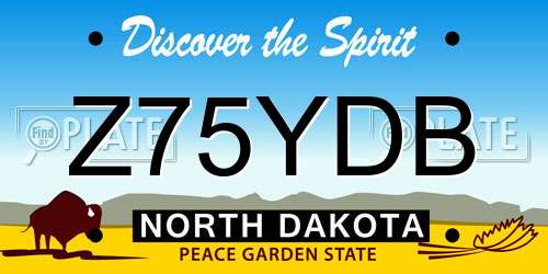 Z75YDB North Dakota License Plate