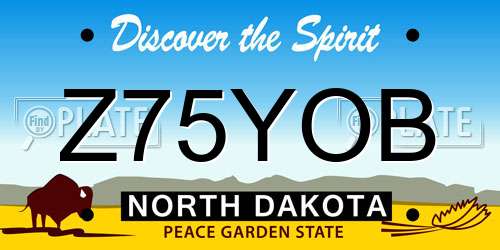 Z75YOB North Dakota License Plate