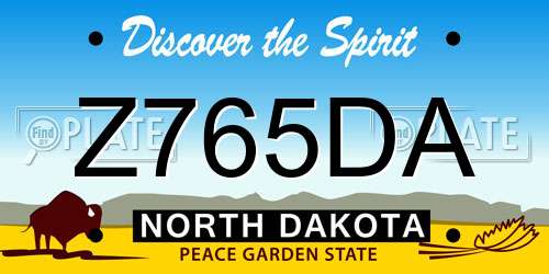 Z765DA North Dakota License Plate