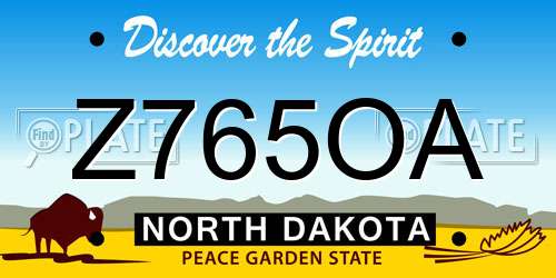 Z765OA North Dakota License Plate