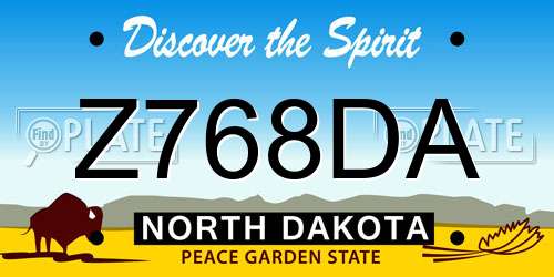 Z768DA North Dakota License Plate