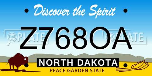 Z768OA North Dakota License Plate