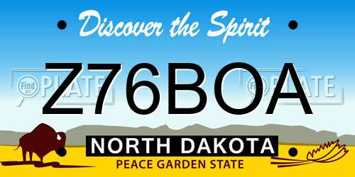 Z76BOA North Dakota License Plate