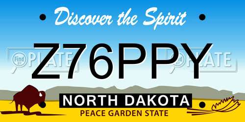 Z76PPY North Dakota License Plate