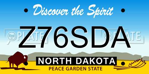 Z76SDA North Dakota License Plate