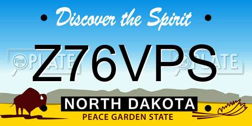 Z76VPS North Dakota License Plate