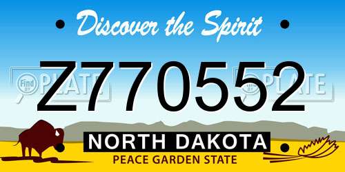 Z770552 North Dakota License Plate