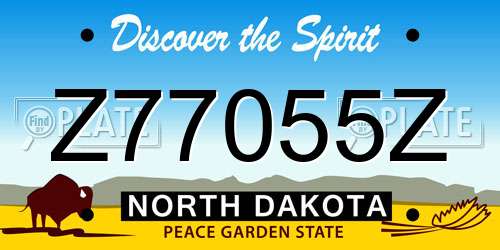 Z77055Z North Dakota License Plate