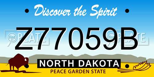 Z77059B North Dakota License Plate
