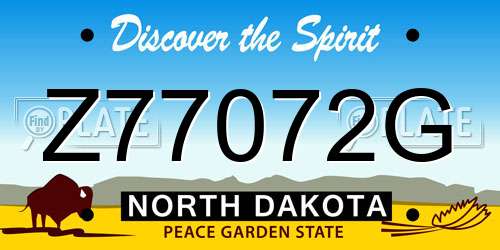 Z77072G North Dakota License Plate