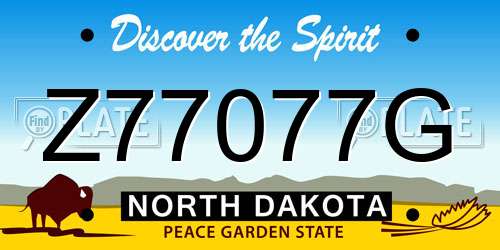 Z77077G North Dakota License Plate