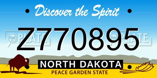 Z770895 North Dakota License Plate