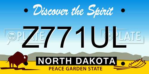 Z771UL North Dakota License Plate