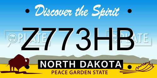 Z773HB North Dakota License Plate