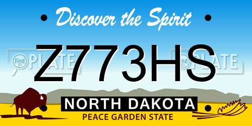 Z773HS North Dakota License Plate