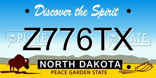 Z776TX North Dakota License Plate