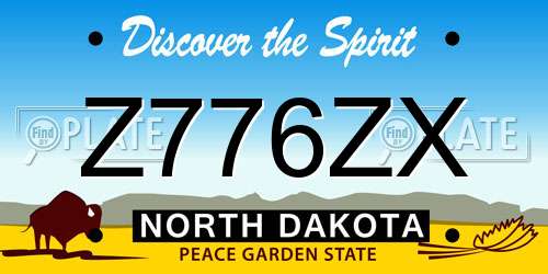Z776ZX North Dakota License Plate