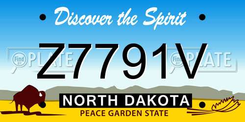 Z7791V North Dakota License Plate