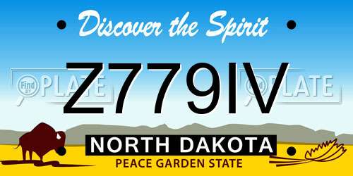 Z779IV North Dakota License Plate