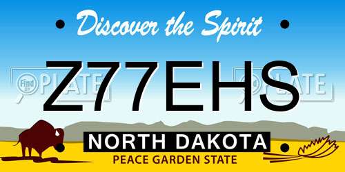 Z77EHS North Dakota License Plate