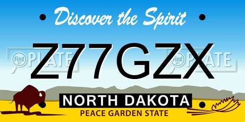 Z77GZX North Dakota License Plate