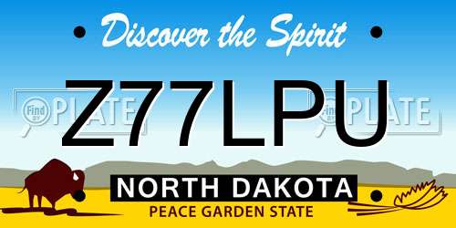 Z77LPU North Dakota License Plate