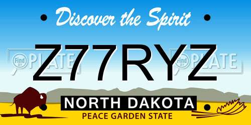 Z77RYZ North Dakota License Plate