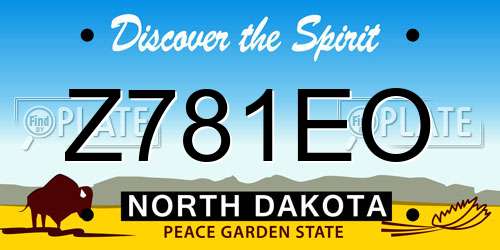Z781EO North Dakota License Plate