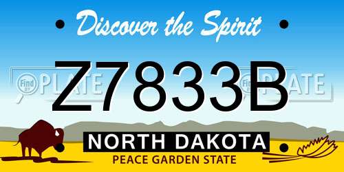 Z7833B North Dakota License Plate