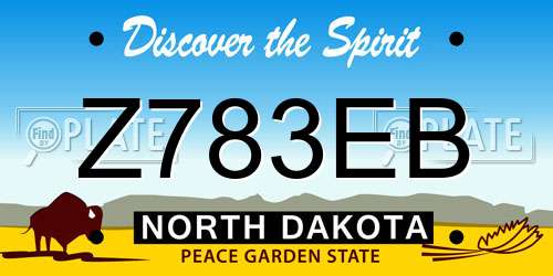 Z783EB North Dakota License Plate
