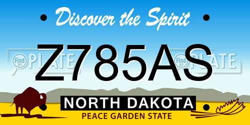 Z785AS North Dakota License Plate