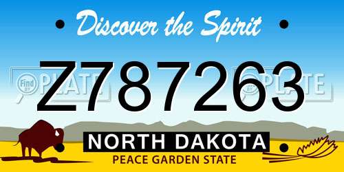 Z787263 North Dakota License Plate