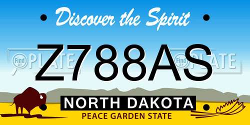 Z788AS North Dakota License Plate