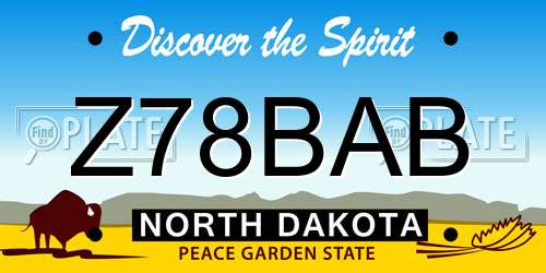 Z78BAB North Dakota License Plate