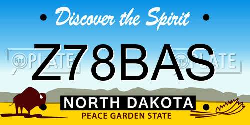 Z78BAS North Dakota License Plate