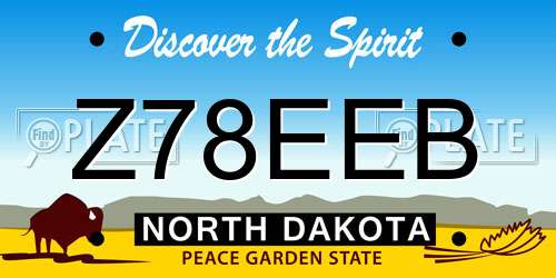 Z78EEB North Dakota License Plate