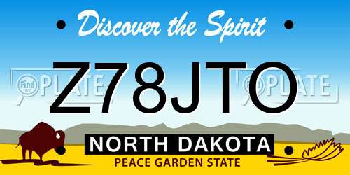 Z78JTO North Dakota License Plate