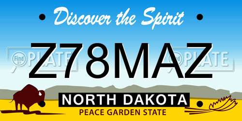 Z78MAZ North Dakota License Plate
