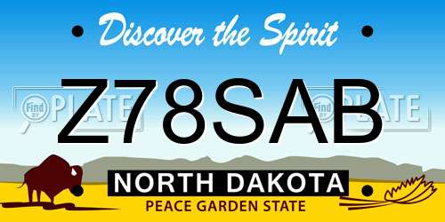 Z78SAB North Dakota License Plate