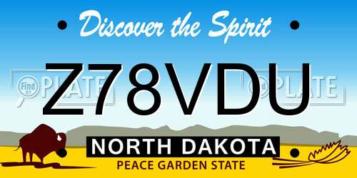 Z78VDU North Dakota License Plate