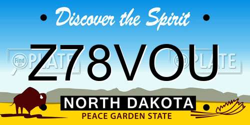 Z78VOU North Dakota License Plate