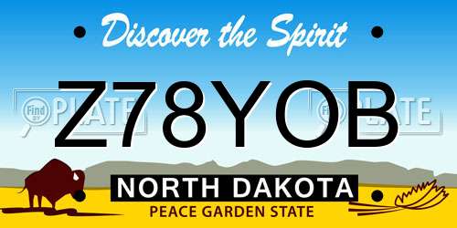Z78YOB North Dakota License Plate