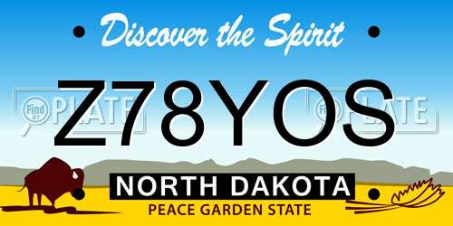 Z78YOS North Dakota License Plate