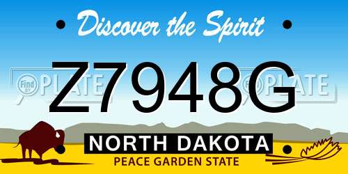 Z7948G North Dakota License Plate