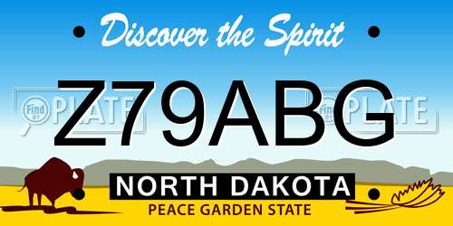 Z79ABG North Dakota License Plate
