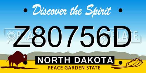 Z80756D North Dakota License Plate