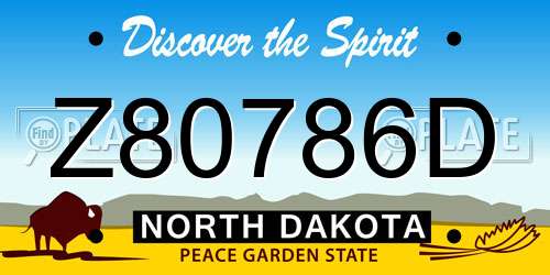 Z80786D North Dakota License Plate